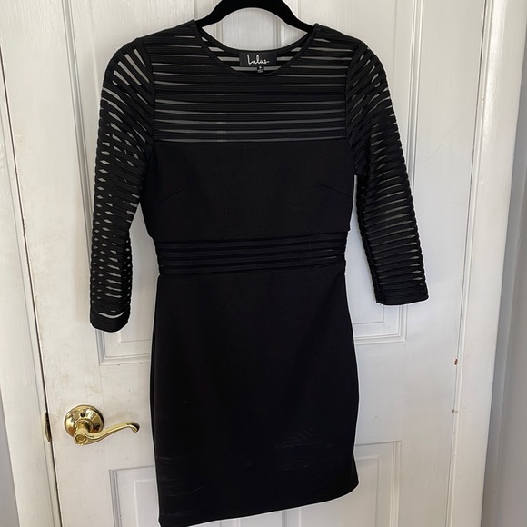 NWOT Lulus Perfect Mesh Black Bodycon Dress - Picture 3 of 5